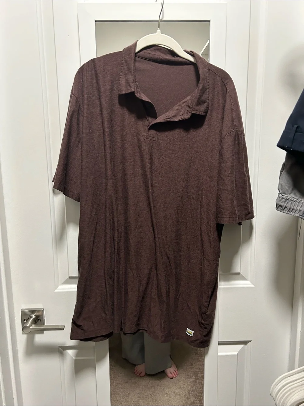 Vuori Men’s Strato Tech Performance Polo in Mahogany Heather, Size XXL
